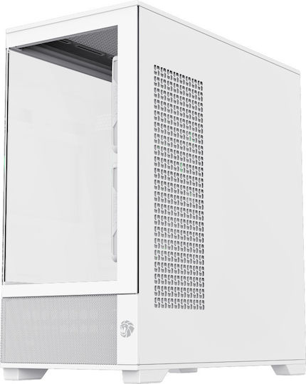 GameMax Vista 2 MW Gaming Mini Tower Computer Case with Side Window and ARGB Lighting White