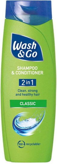 Wash & Go 2 in 1 Classic Σαμπουάν κατά της Πιτυρίδας για Όλους τους Τύπους Μαλλιών 200ml
