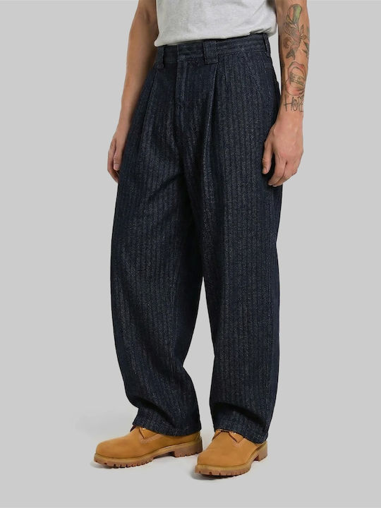 Selvedge Ανδρικό Παντελόνι Τζιν με Loose Straight Εφαρμογή Μπλε