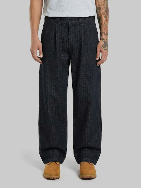 Selvedge Ανδρικό Παντελόνι Τζιν με Loose Straight Εφαρμογή Μπλε