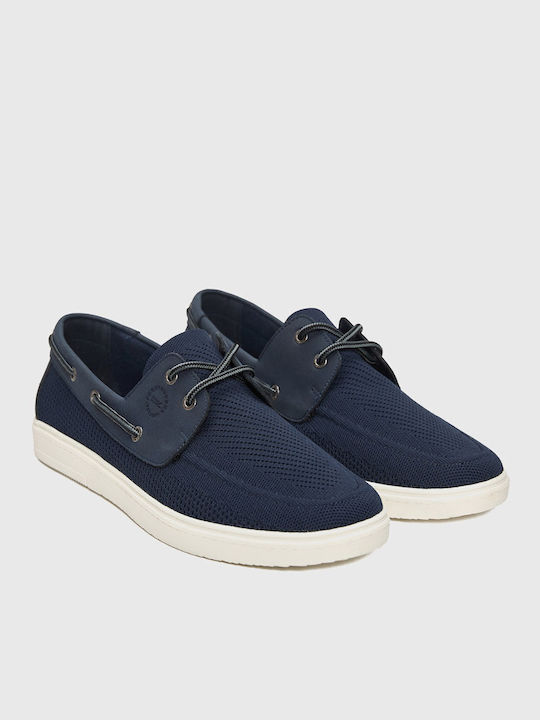 Leather Men's Boat Shoes in Blue Colour