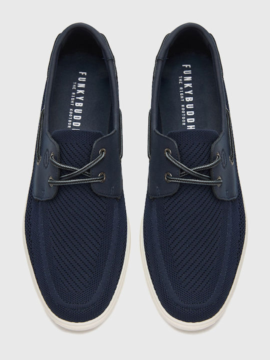 Leather Men's Boat Shoes in Blue Colour