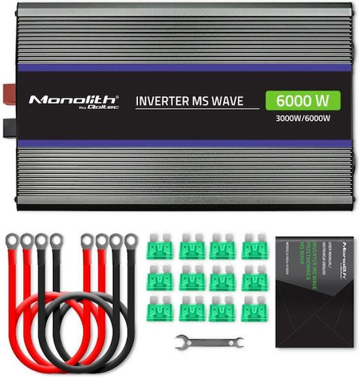 Qoltec Invertor Auto Modificat Sine Wave 6000W pentru Convertirea 12V DC în 230V AC