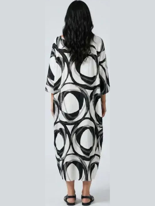 Bode Damenbademode Kaftan Schwarz Weiß