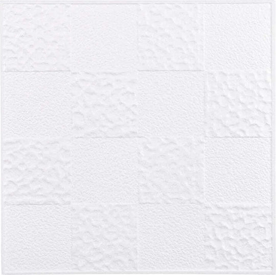 3D Стенен Панел Пяна Бял 50x50см
