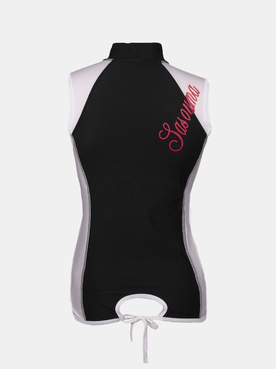 Women Sleeveless Rash Guard Shirt Size S Sky Blue