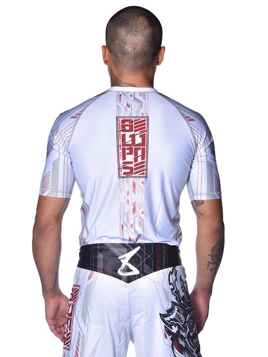 8 Weapons Men's Short Sleeve Shirt 8300023-4-WHRE for Jiu-Jitsu White