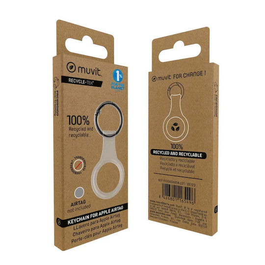 Muvit Keychain Θήκη Μπρελόκ Σιλικόνης για AirTag σε Διάφανο χρώμα