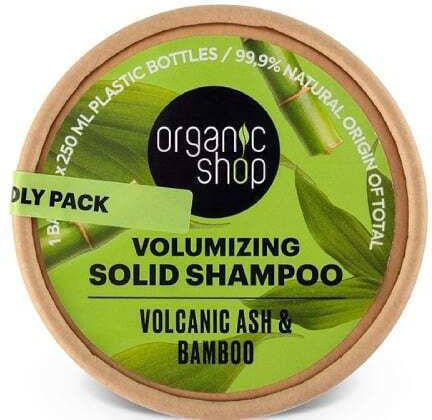 Organic Shop Volcanic ash & Bamboo Solid Shampoos 60gr