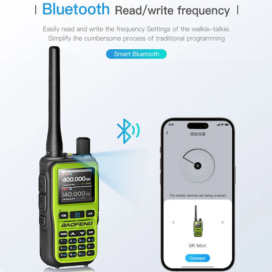 Baofeng UV-5R EU MINI Ασύρματος Πομποδέκτης UHF/VHF 5W με Έγχρωμη Οθόνη Σετ 2τμχ