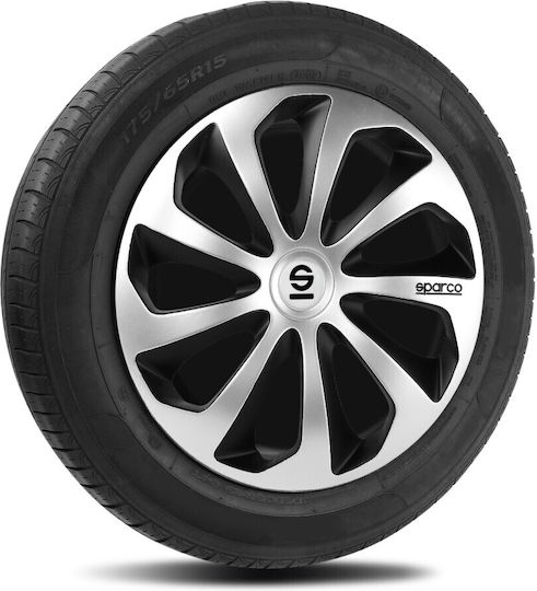 Sparco Σετ Τάσια Αυτοκινήτου Sicilia 4τμχ 14" Ασημί/Μαύρο