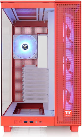 Thermaltake 380 XL TG ARGB Gaming Midi-Turm Computergehäuse mit Seitenfenster Flammendes Orange