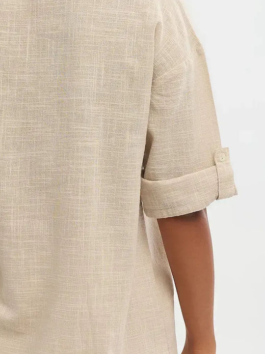 Long Sleeve Women's Shirt Beige