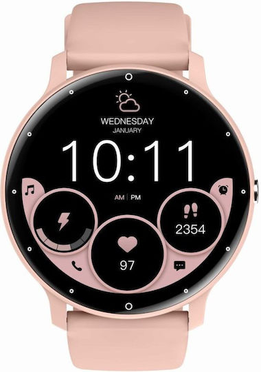 Gravity GT1 Pro 46mm Smartwatch with Heart Rate Monitor (Blue / Pink)