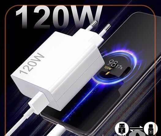 Moxom Charger With USB-A Port And USB-C Cable 120W White MX-HC246