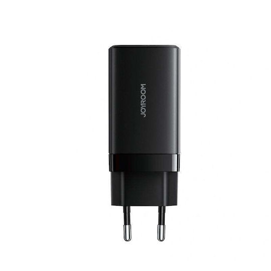 Joyroom Φορτιστής GaN με Θύρα USB-A και 2 Θύρες USB-C και Καλώδιο USB-C - USB-C 65W Μαύρος (JR-TG10)