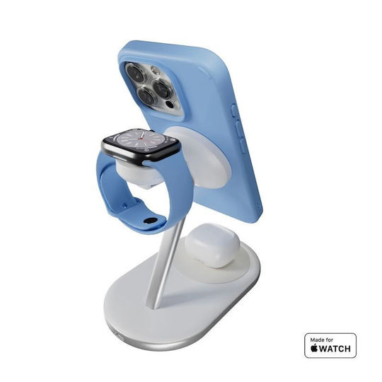 Puro Wireless Charger Qi2 30W Whites (Mag Station 3 in 1)