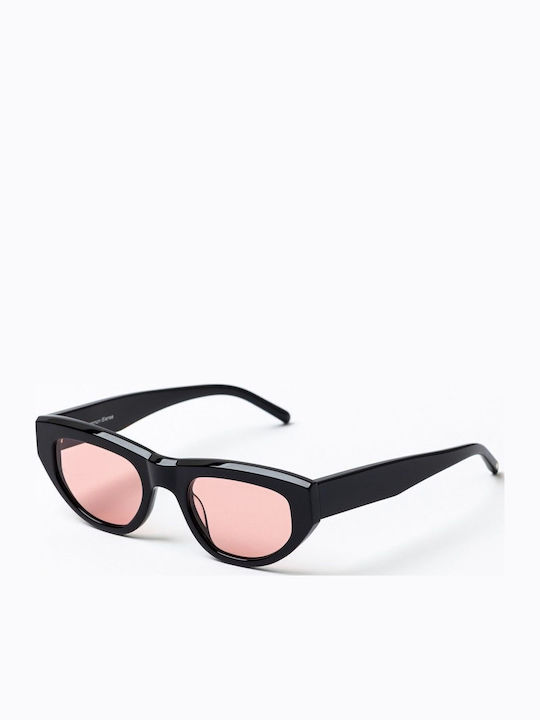 Common Sense Women's Sunglasses with Black Plastic Frame and Red Lens CS036