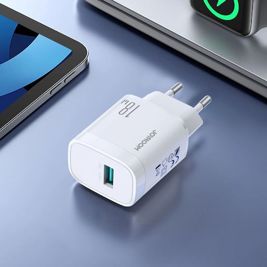 Joyroom Charger with USB-A Port and USB-C Cable 18W White (JR-TF4)