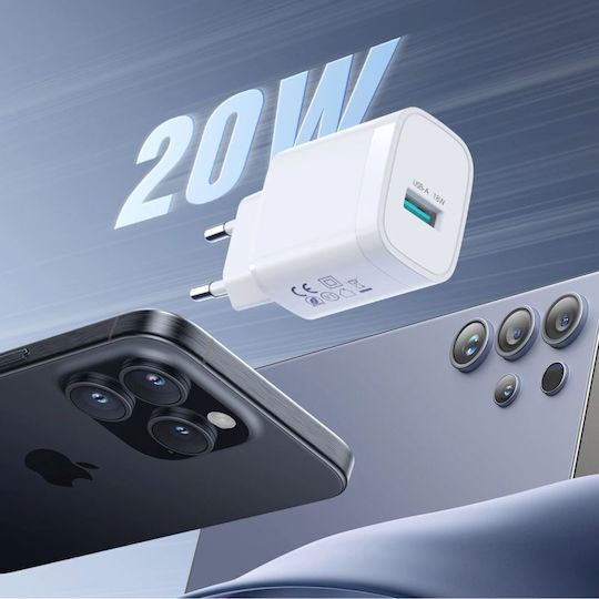 Joyroom Charger with USB-A Port and USB-C Cable 18W White (JR-TF4)
