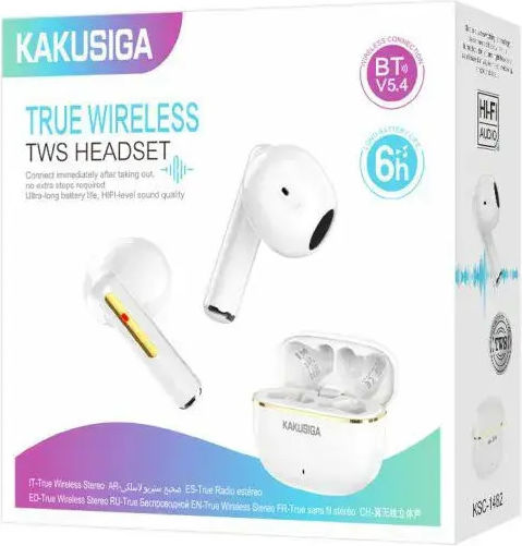 Kakusiga Kakusiga KSC-1482 Ohrstöpsel Bluetooth Kopfhörer mit Ladekoffer Weiße