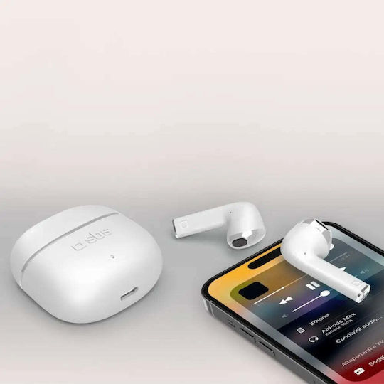 SBS One Color Earbud Bluetooth Handsfree Ακουστικά με Θήκη Φόρτισης Λευκά