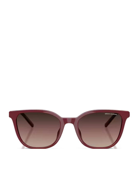 Armani Exchange Sonnenbrillen Burgundisch mit Horn umrandetem Rahmen