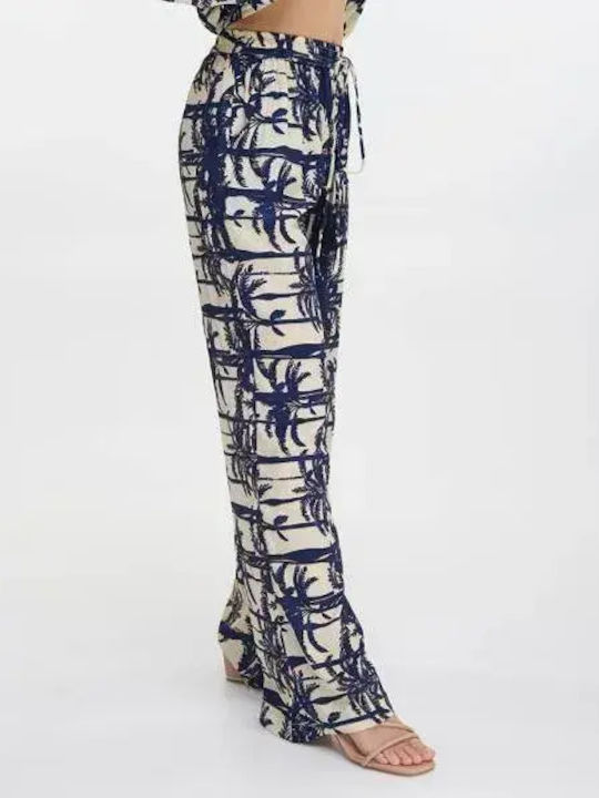 Women's Crepe Pantaloons Blue