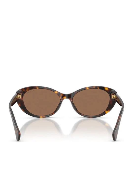 Ralph Lauren Unisex Sunglasses with Brown Horn-Rimmed Frame and Brown Lens