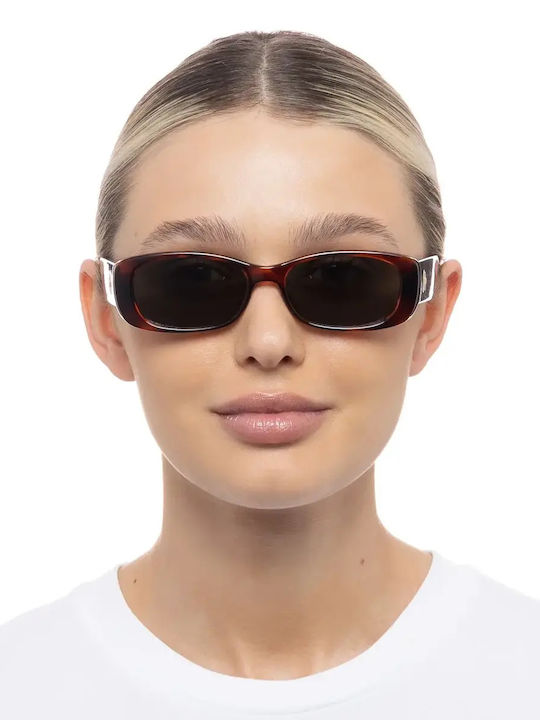 Le Specs Unreal Unisex Sunglasses with Brown Tartaruga Plastic Frame and Gray Lens LSP2002256