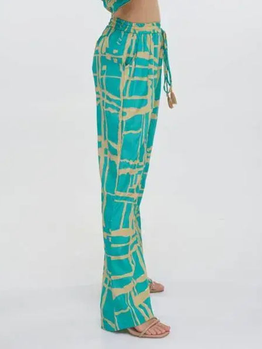 Women's Crepe Pantaloons Turquoise