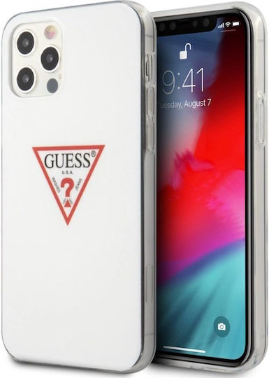 Guess Triangle Collection Back Cover Πλαστικό / Σιλικόνης Λευκό (iPhone 12 / 12 Pro)