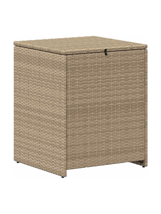 vidaXL Outdoor Storage Box Rattan Beige L55xW55xH69cm