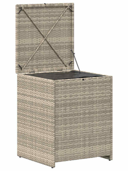vidaXL Outdoor Storage Box Rattan Gray L55xW55xH69cm