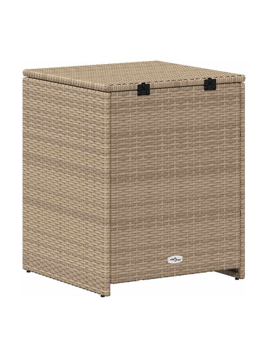 vidaXL Outdoor Storage Box Rattan Beige L55xW55xH69cm