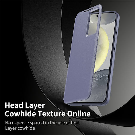 Techsuit Smartview Series Rückseite Umschlag Synthetisches Leder Lila (Galaxy A57)