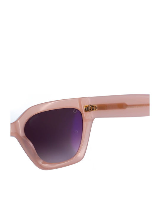Faos Skyros Women's Sunglasses with Pink Plastic Frame and Brown Gradient Lens SKYROS017565319145