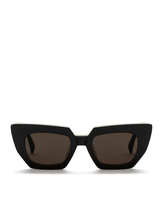 Am Eyewear Herren Sonnenbrille mit Schwarz Kunststoff Gestell und Schwarz Linse 468795