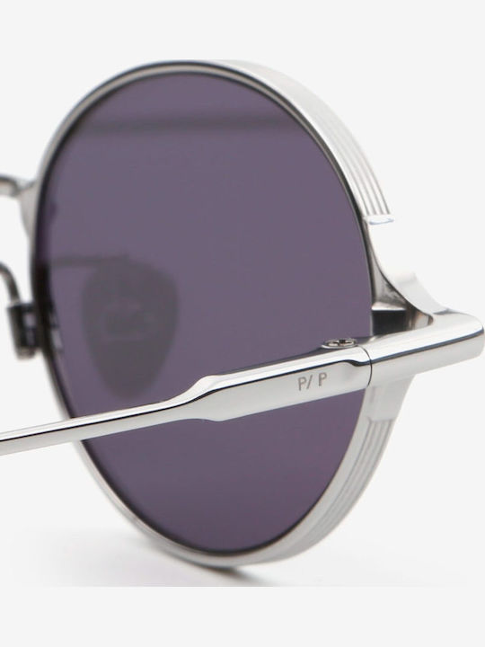 Projekt Produkt Men's Sunglasses with Silver Metal Frame and Silver Mirror Lens 498726