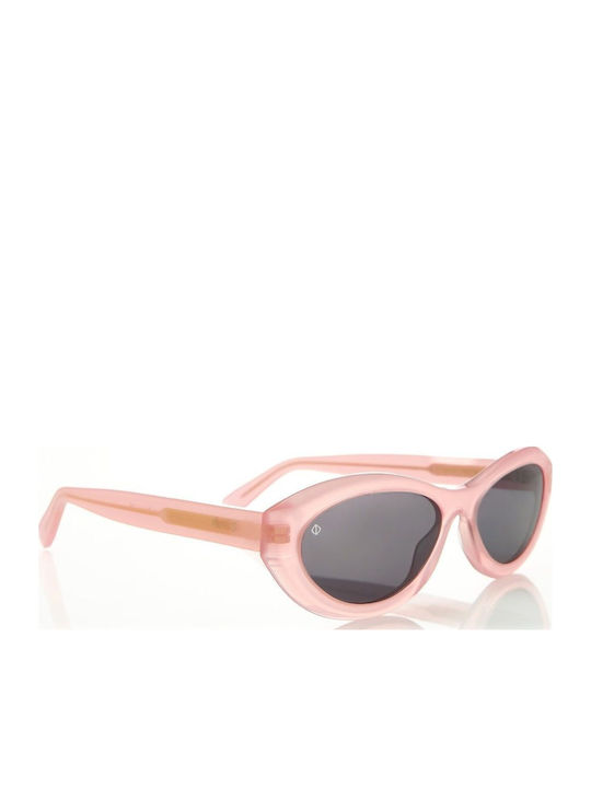 Faos Damentaschen Sonnenbrillen mit Rosa Horn umrandetem Rahmen und Transparenten Gläsern 475827