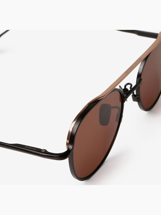 Projekt Produkt Men's Sunglasses with Black Metal Frame and Black Lens 498740