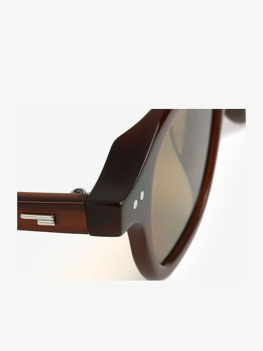 Projekt Produkt Men's Sunglasses with Brown Plastic Frame and Transparent Lens 476364