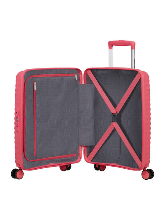 American Tourister Diablast Cabin Hard Pink Suitcase With 4 Wheels Height 20cm