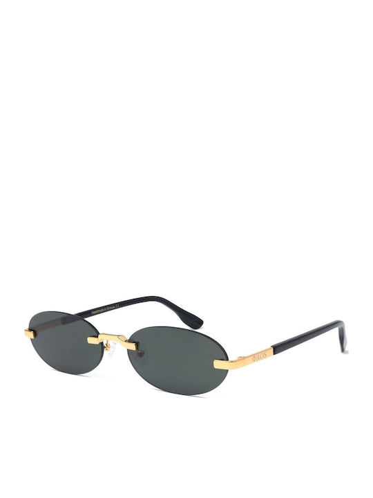 Faos Unisex Sonnenbrille mit Gold Kunststoff Gestell und Gold Linse 489433
