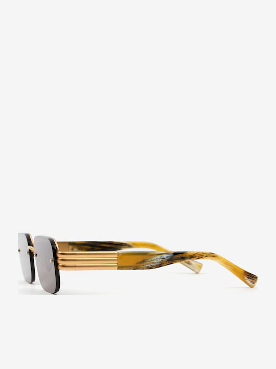 Projekt Produkt Men's Sunglasses with Gold Metal Frame and Gold Lens 476428