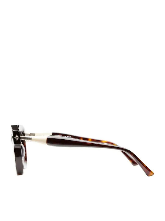 Kuboraum Maske Men's Sunglasses with Brown Tartaruga Plastic Frame and Brown Lens