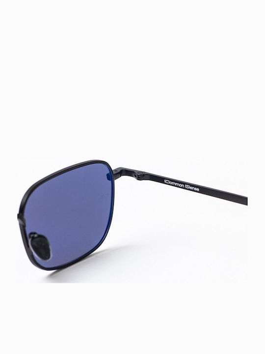 Common Sense Men's Sunglasses with Black Metal Frame and Black Lens 489303