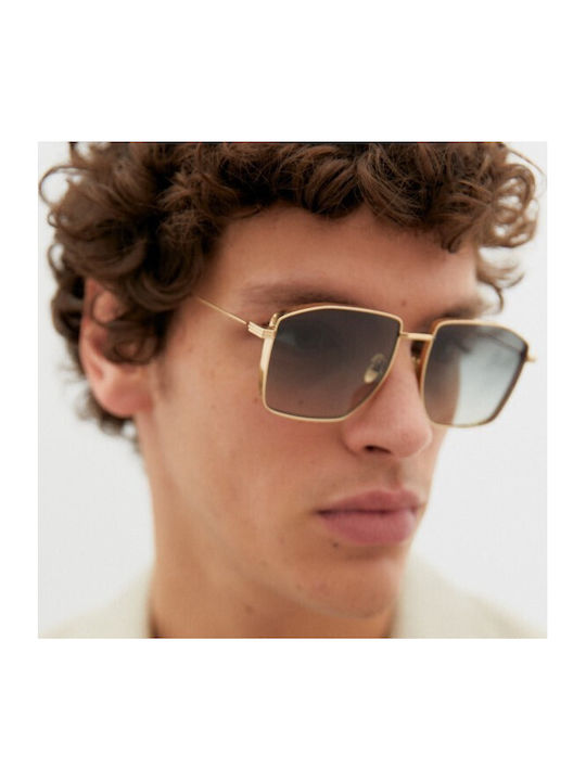 Kaleos Men's Sunglasses with Gold Metal Frame and Gold Gradient Lens
