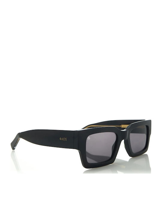 Faos Men's Sunglasses with Black Plastic Frame and Black Lens 474303
