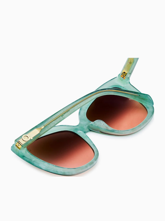 Etnia Barcelona Women's Sunglasses with Turquoise Plastic Frame and Turquoise Gradient Lens 469171